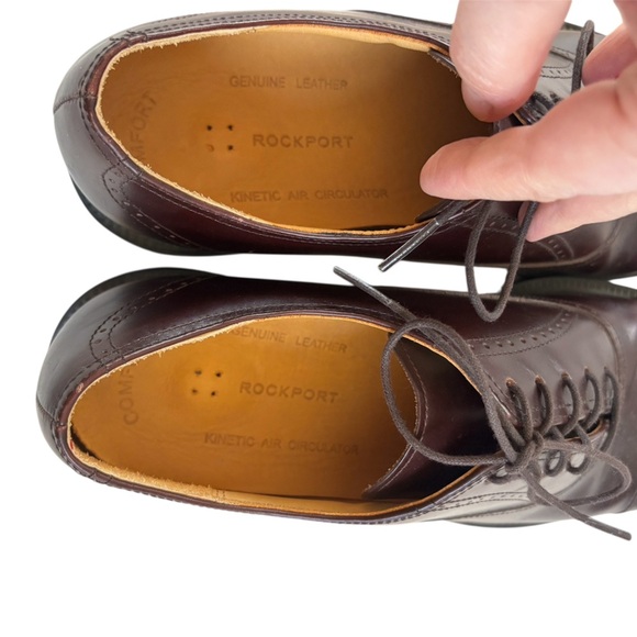 Rockport APM1141E Burgundy Dark Brown Leather Cap Toe Oxford Dress Shoes 9M main image 9